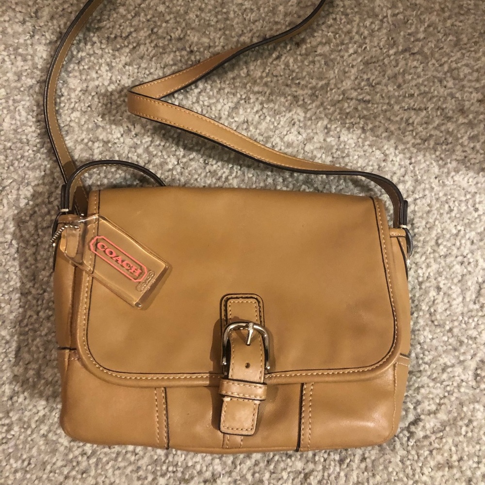 Authentic Coach Crossbody Cream/Tan